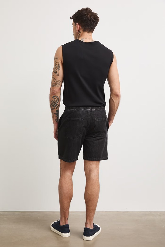 Odzież Szorty męskie jeansowe z efektem sprania RS26-SZMA22 czarny