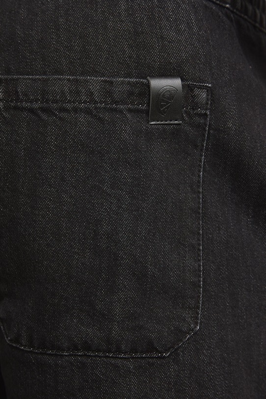 Szorty męskie jeansowe z efektem sprania czarny RS26-SZMA22