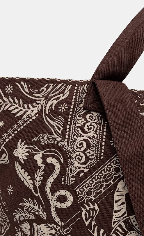 Torebka shopper damska bawełniana brązowy RS26-TCD901