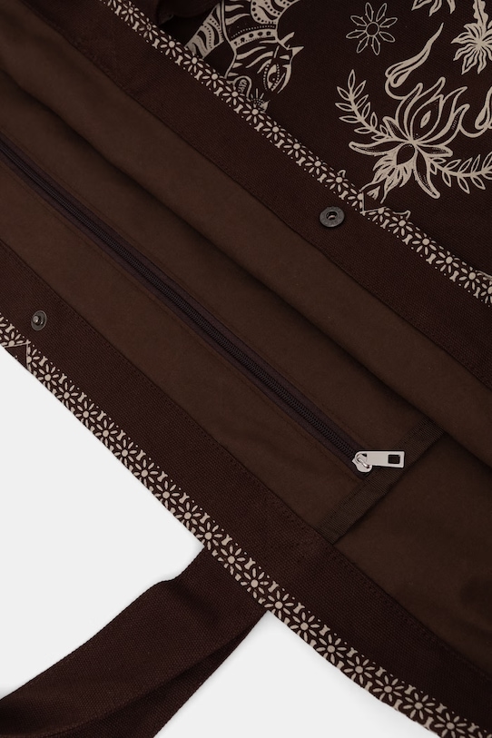 Torebka shopper damska bawełniana RS26-TCD901 brązowy