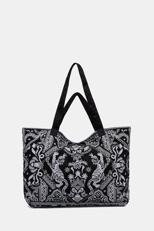 Torebka shopper damska bawełniana czarny RS26-TCD901