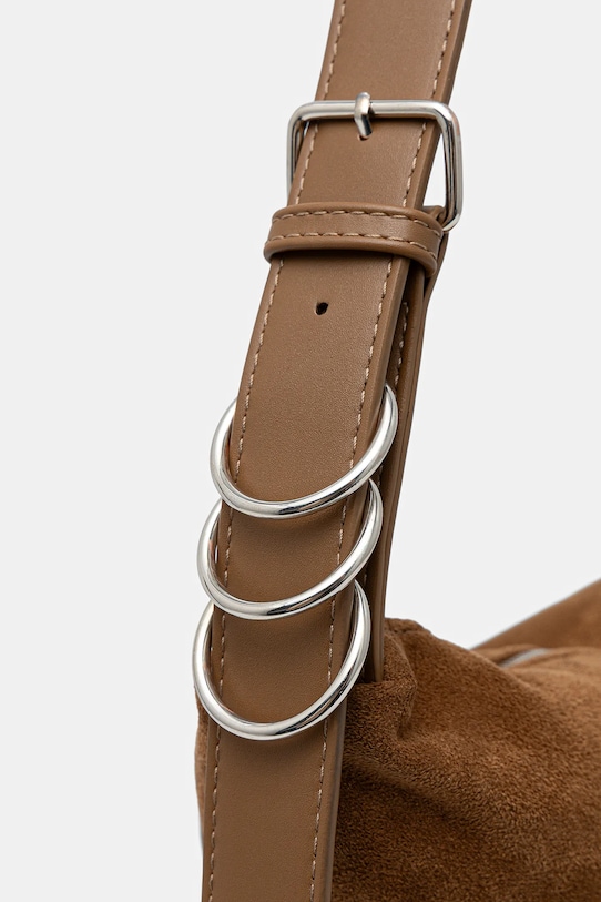 Kabelka dámská z imitace semiše RS26-TOD402 hnědá