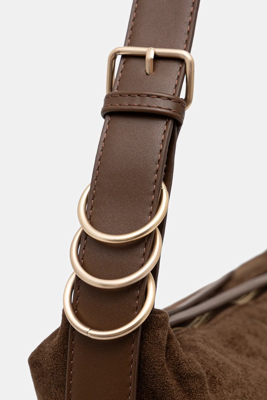 Kabelka dámská z imitace semiše hnědá RS26-TOD402