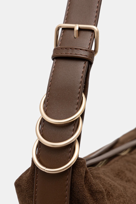 Kabelka dámská z imitace semiše hnědá RS26-TOD402