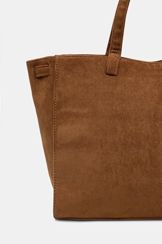 Torebka damska z imitacji zamszu brązowy RS26-TOD403