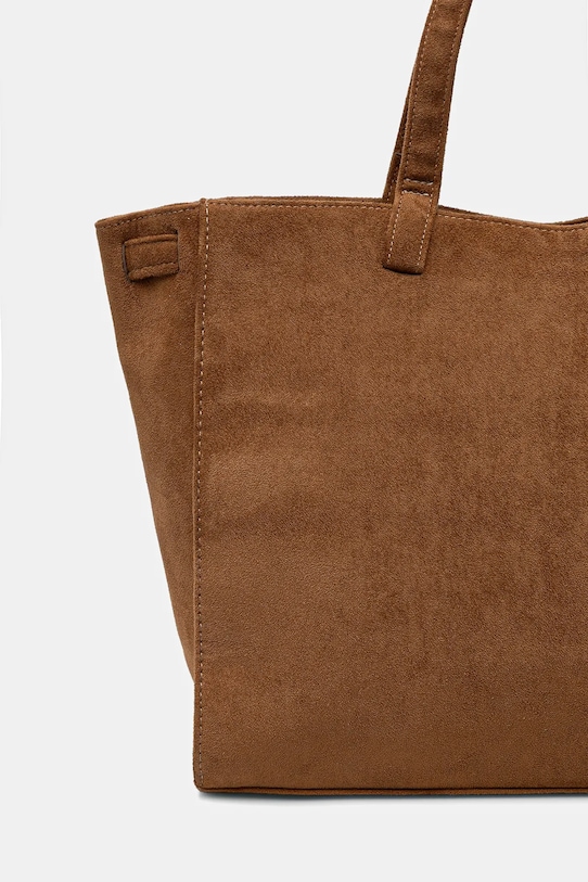 Torebka damska z imitacji zamszu brązowy RS26-TOD403