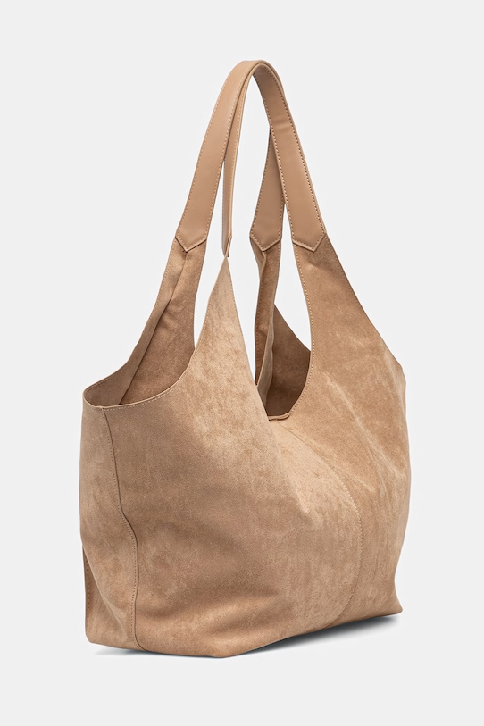 Medicine torebka shopper damska z imitacji zamszu RS26-TOD703 beżowy RS26