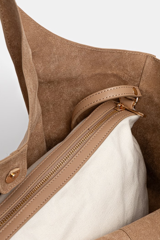 Medicine torebka shopper damska z imitacji zamszu beżowy RS26-TOD703