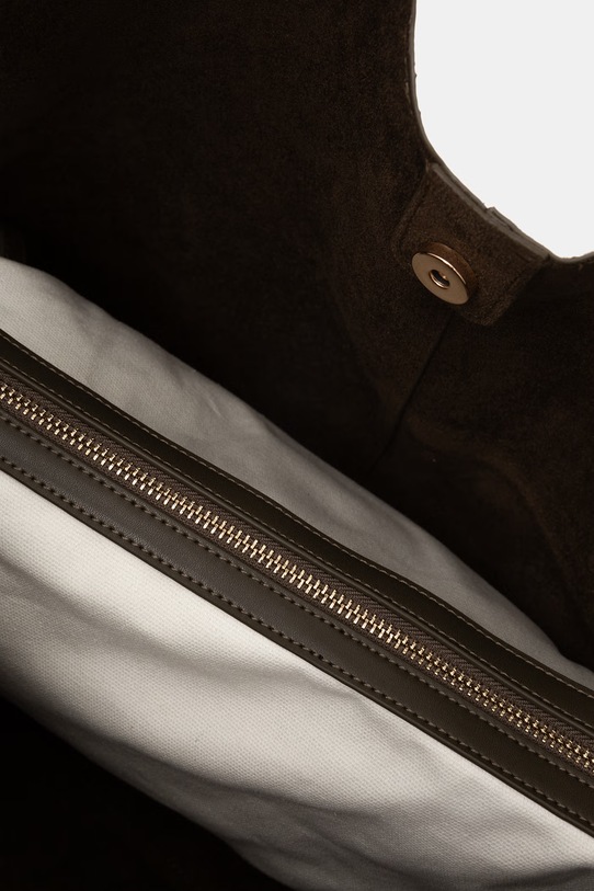 Medicine torebka shopper damska z imitacji zamszu RS26-TOD703 zielony