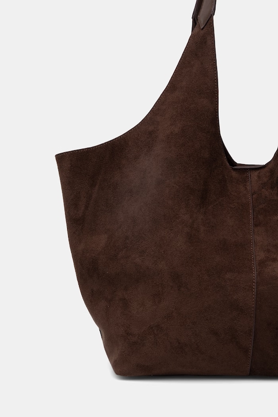 Akcesoria Medicine torebka shopper damska z imitacji zamszu RS26-TOD703 brązowy