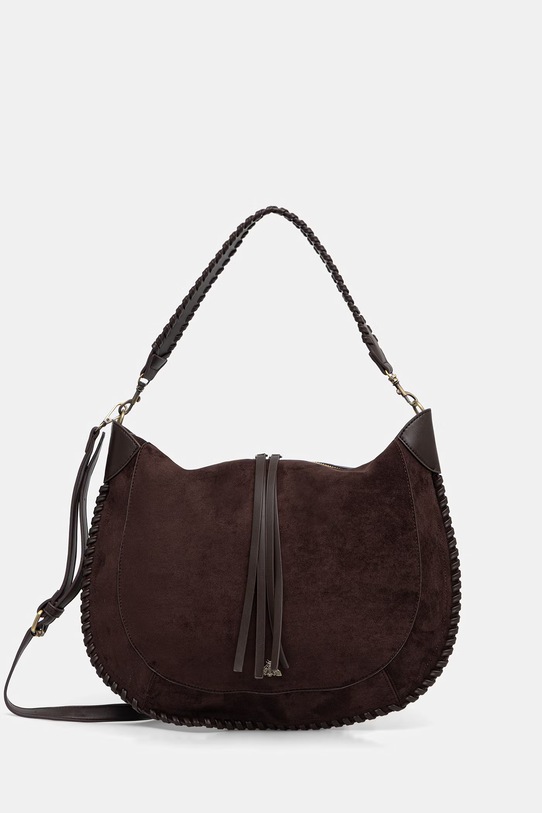 Kabelka dámska z imitácie semišu hnedá RS26-TOD707