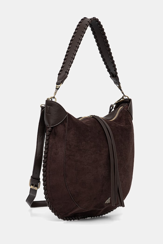 Kabelka dámska z imitácie semišu RS26-TOD707 hnedá RS26