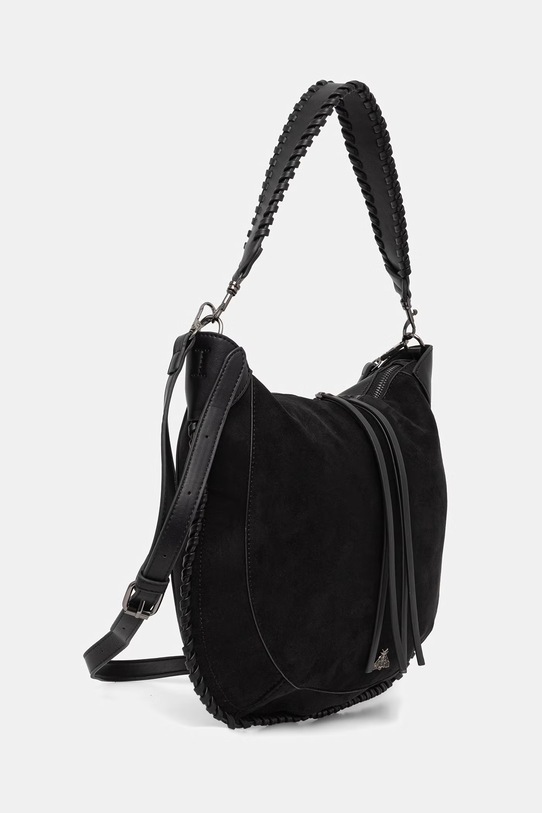 Kabelka dámska z imitácie semišu RS26-TOD707 čierna RS26