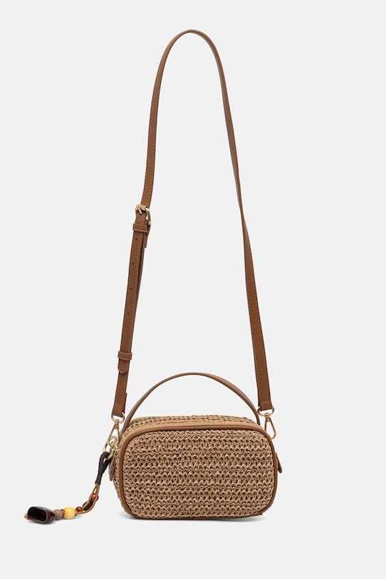 Akcesoria Torebka crossbody damska pleciona RS26-TOD807 beżowy