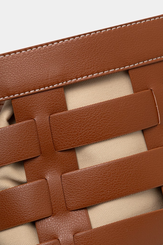 Torba damska bucket bag z imitacji skóry brązowy RS26-TOD813