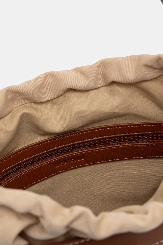 Torba damska bucket bag z imitacji skóry RS26-TOD813 brązowy