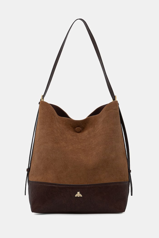 Medicine shopperka damska zamszowa brązowy RS26-TOD814