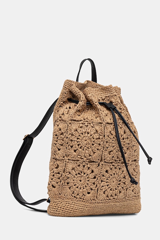 Medicine plecak worek damski pleciony RS26-TPD801 beżowy RS26