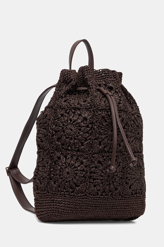 Plecak worek damski pleciony RS26-TPD801 brązowy RS26