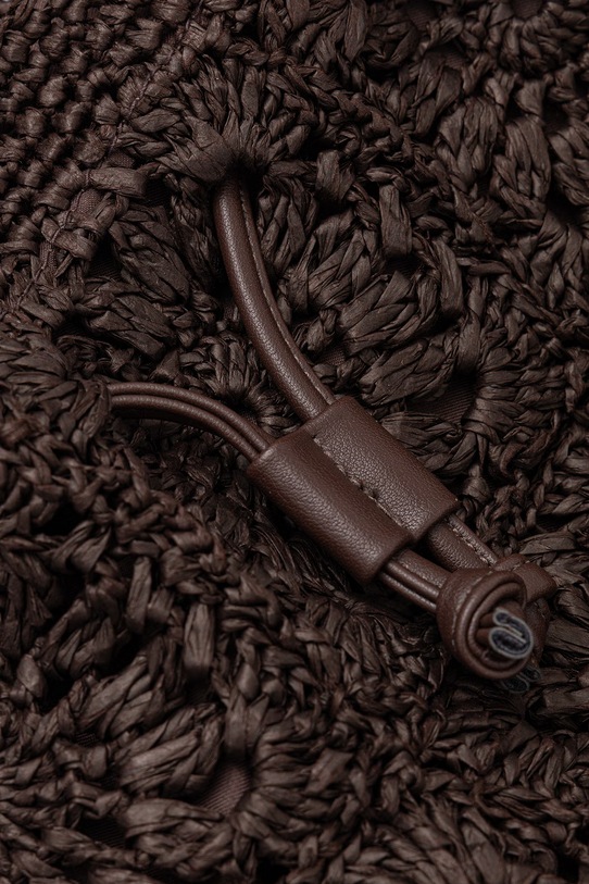 Plecak worek damski pleciony brązowy RS26-TPD801