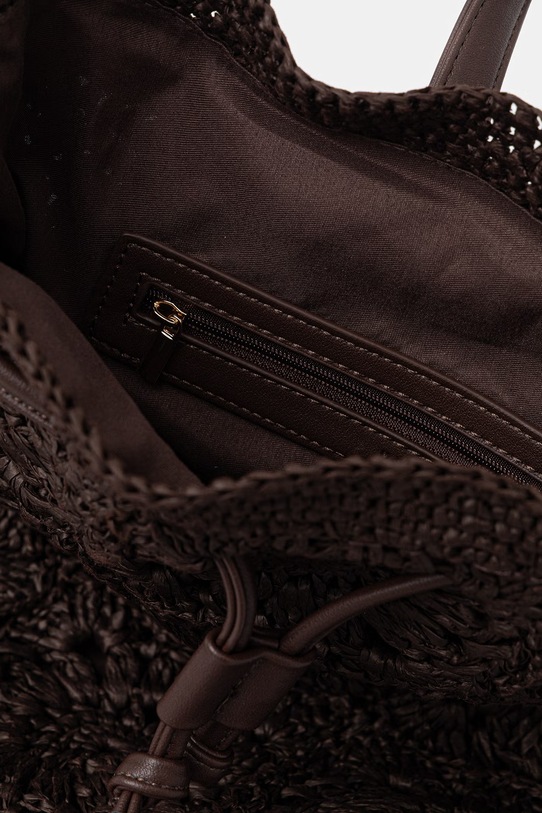 Plecak worek damski pleciony RS26-TPD801 brązowy