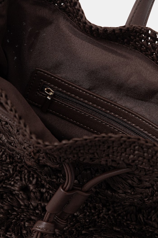 Plecak worek damski pleciony RS26-TPD801 brązowy