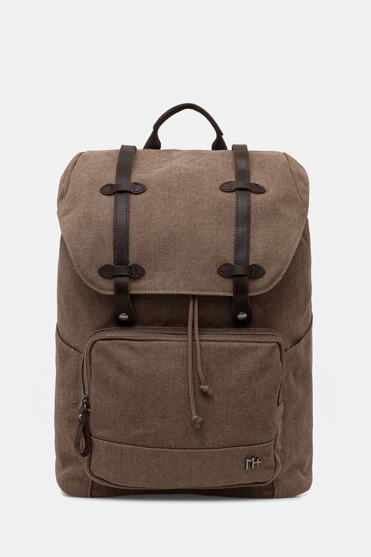 Plecak męski z bawełną brązowy RS26-TPM900