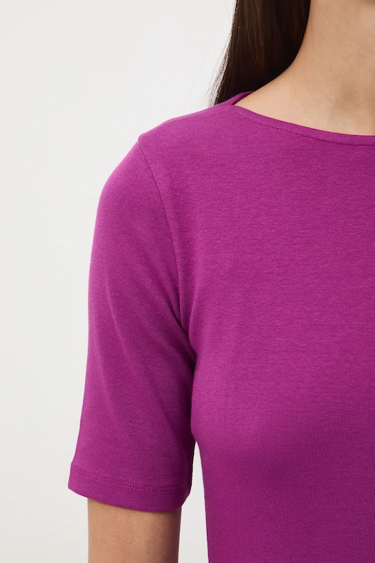T-shirt damski gładki z modalem RS26-TSD012 fioletowy