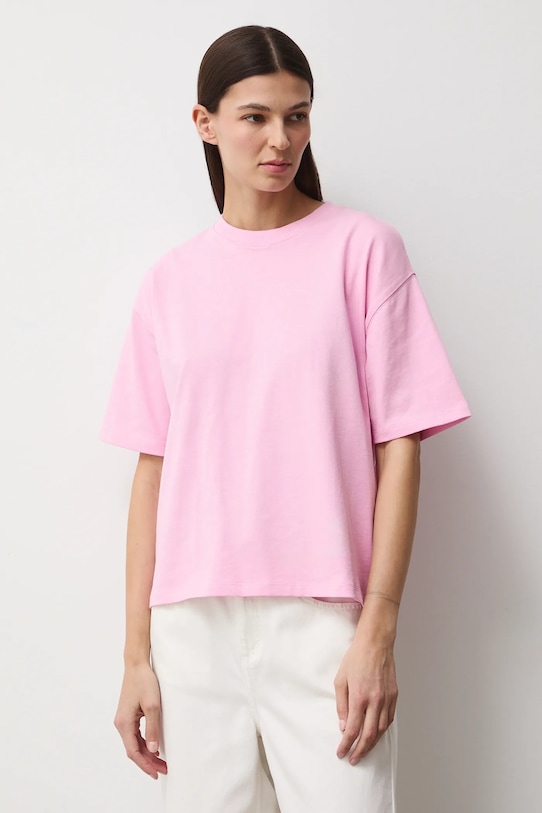 T-shirt bawełniany damski gładki RS26-TSD020 różowy RS26