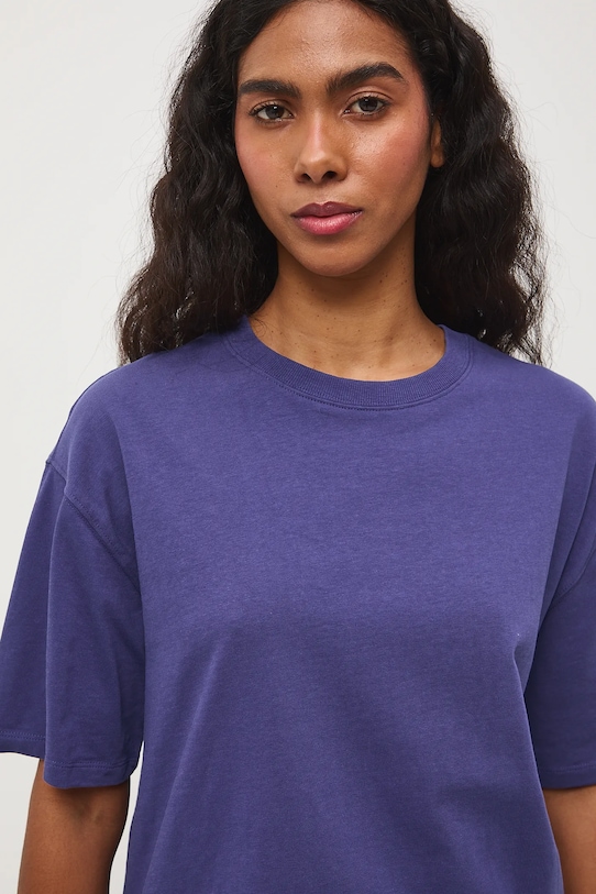 T-shirt bawełniany damski gładki fioletowy RS26-TSD020