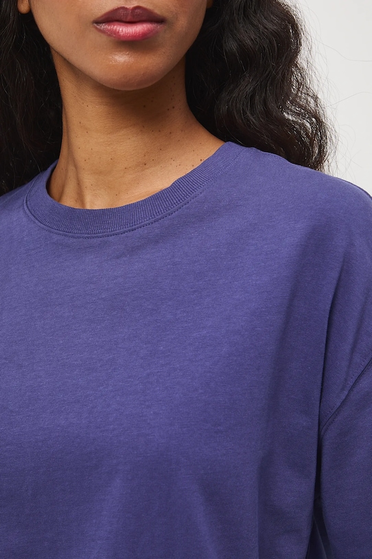 T-shirt bawełniany damski gładki RS26-TSD020 fioletowy