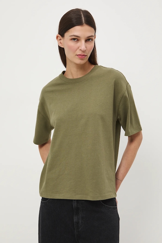 T-shirt bawełniany damski gładki RS26-TSD020 zielony RS26