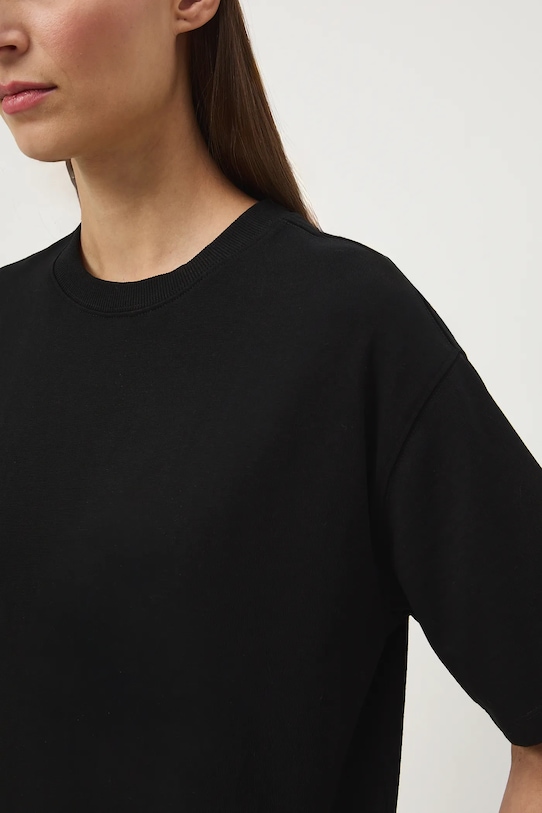 T-shirt bawełniany damski gładki RS26-TSD020 czarny