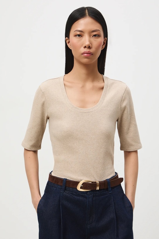 Medicine t-shirt okrągły beżowy RS26-TSD033