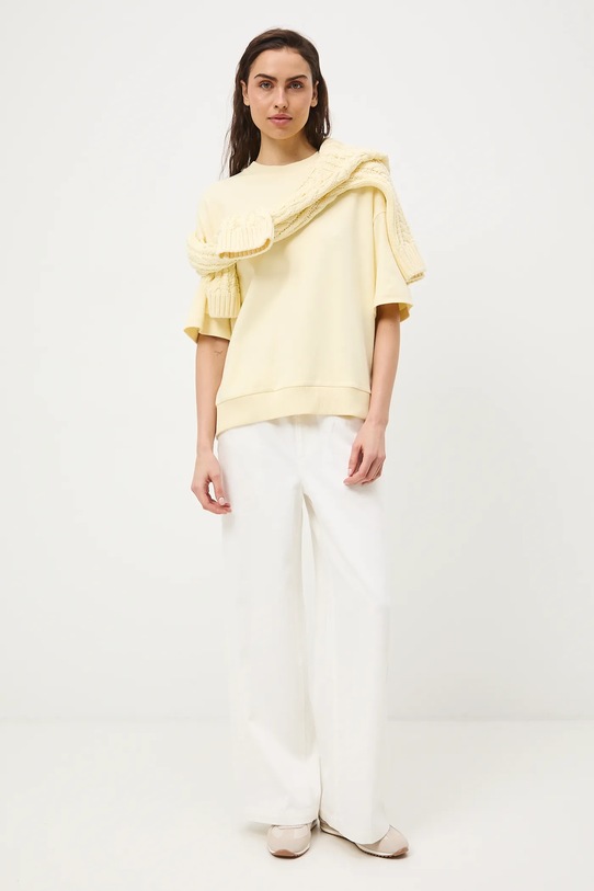 Bavlnené tričko dámske interlock bez vzoru RS26-TSD040 žltá RS26