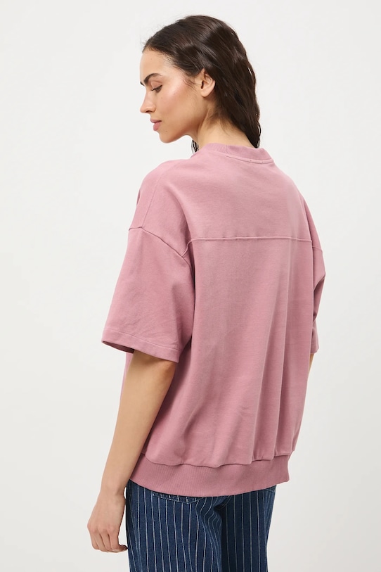 Oblečenie Bavlnené tričko dámske interlock bez vzoru RS26-TSD040 ružová