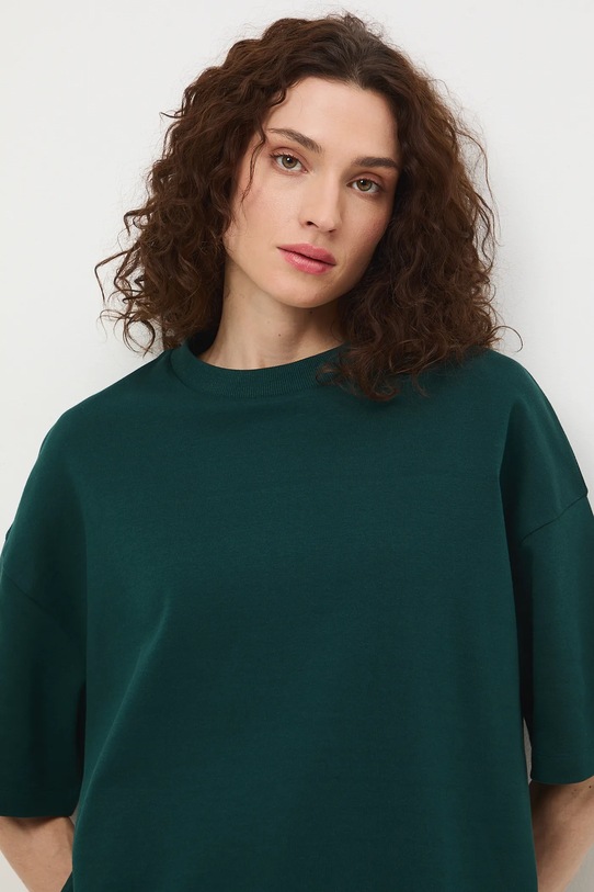 Bavlněné tričko dámské interlock bez vzoru zelená RS26-TSD040