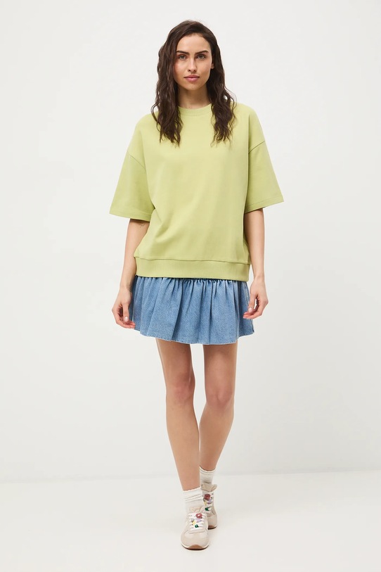 Bavlněné tričko dámské interlock bez vzoru RS26-TSD040 zelená RS26