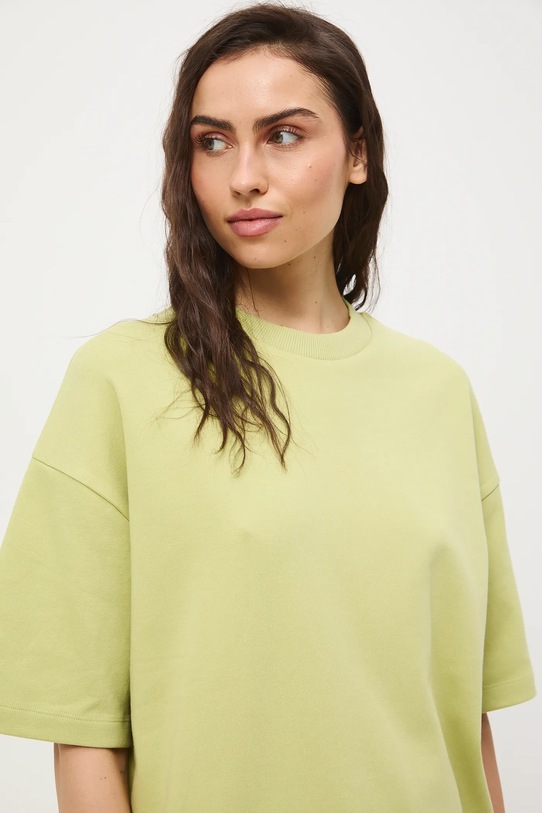 Bavlněné tričko dámské interlock bez vzoru RS26-TSD040 zelená