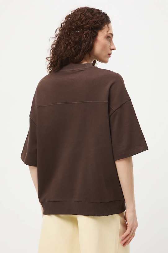 Oblečenie Bavlnené tričko dámske interlock bez vzoru RS26-TSD040 hnedá