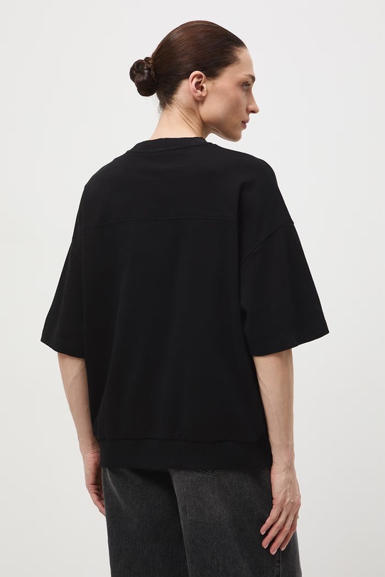 Oblečení Bavlněné tričko dámské interlock bez vzoru RS26-TSD040 černá