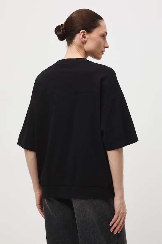 Oblečení Bavlněné tričko dámské interlock bez vzoru RS26-TSD040 černá