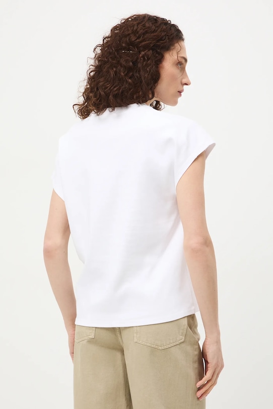 Oblečenie Bavlnené tričko dámske interlock bez vzoru RS26-TSD041 biela