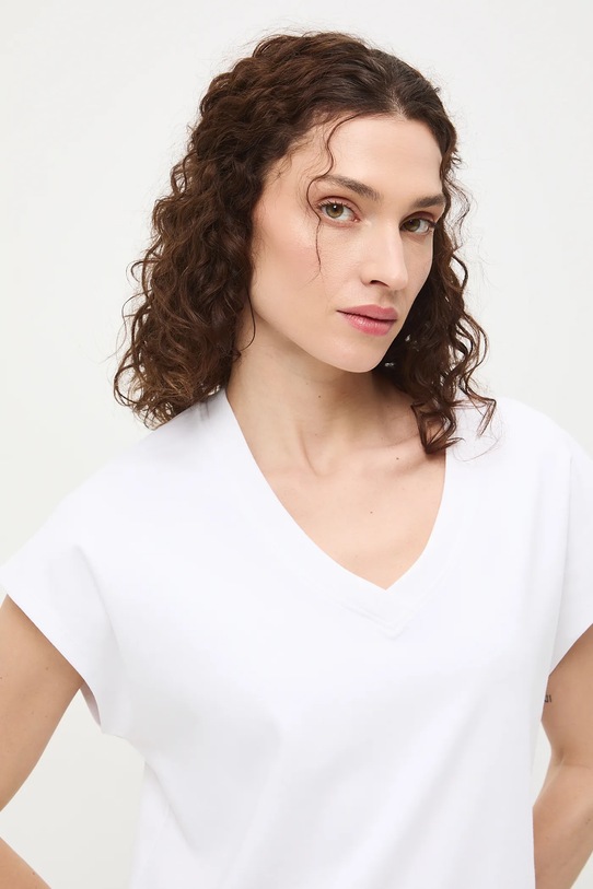 Bavlnené tričko dámske interlock bez vzoru biela RS26-TSD041