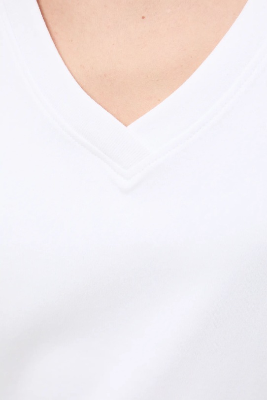 Bavlnené tričko dámske interlock bez vzoru RS26-TSD041 biela