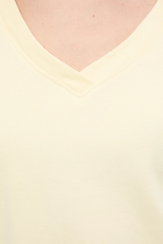 Bavlněné tričko dámské interlock bez vzoru RS26-TSD041 žlutá