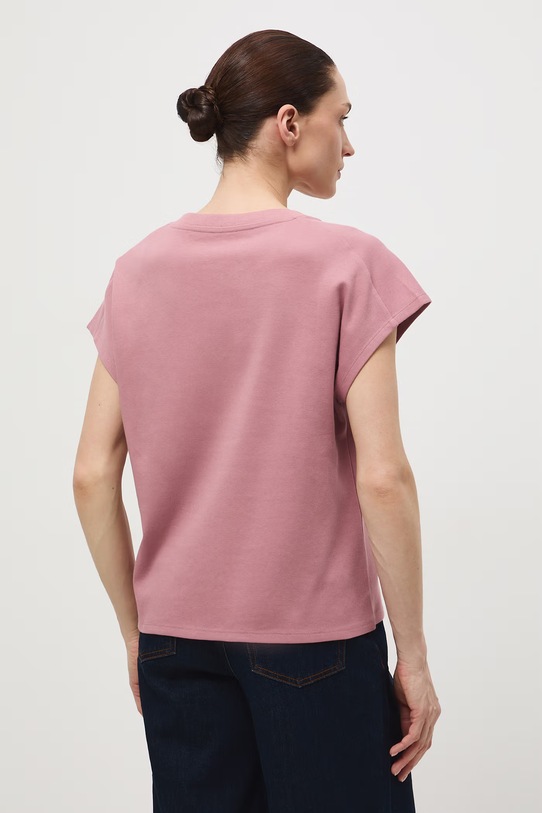 Oblečenie Bavlnené tričko dámske interlock bez vzoru RS26-TSD041 ružová