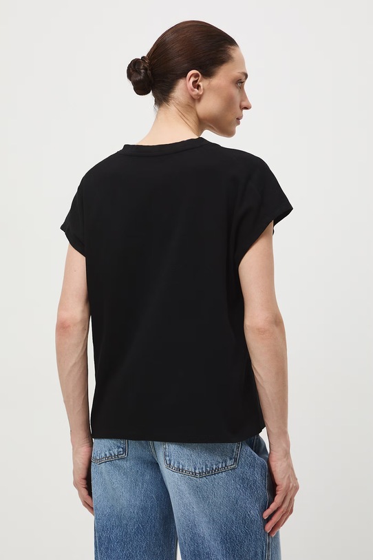 Oblečení Bavlněné tričko dámské interlock bez vzoru RS26-TSD041 černá