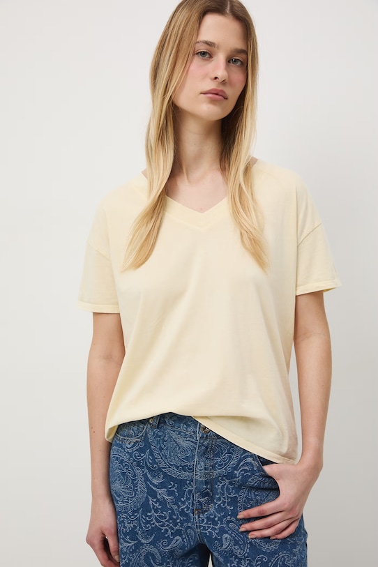 Medicine t-shirt oversize damski bawełniany RS26-TSD060 żółty RS26