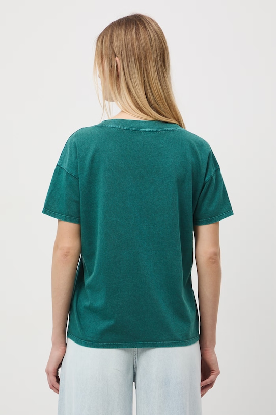 Odzież t-shirt oversize damski bawełniany RS26-TSD060 turkusowy